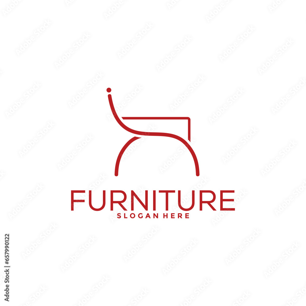 Fototapeta premium Modern Furniture logo design with creative concept, Interior logo vector template