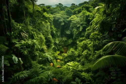 Verdant jungles shelter diverse life forms, canopy teems with vitality.