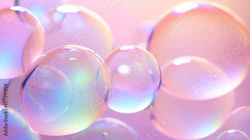 Iridescent Shiny Bubbles Background, Generative AI