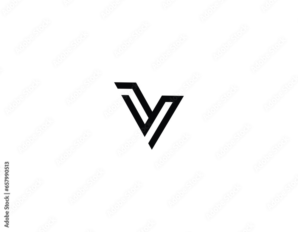 Triangular abstract design. Technology linear style communication vector logo template. Letter V Triangular abstract design. Technology linear style communication vector logo template. Letter V