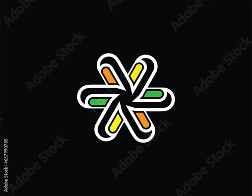 Colorful Circling Flower logo design 