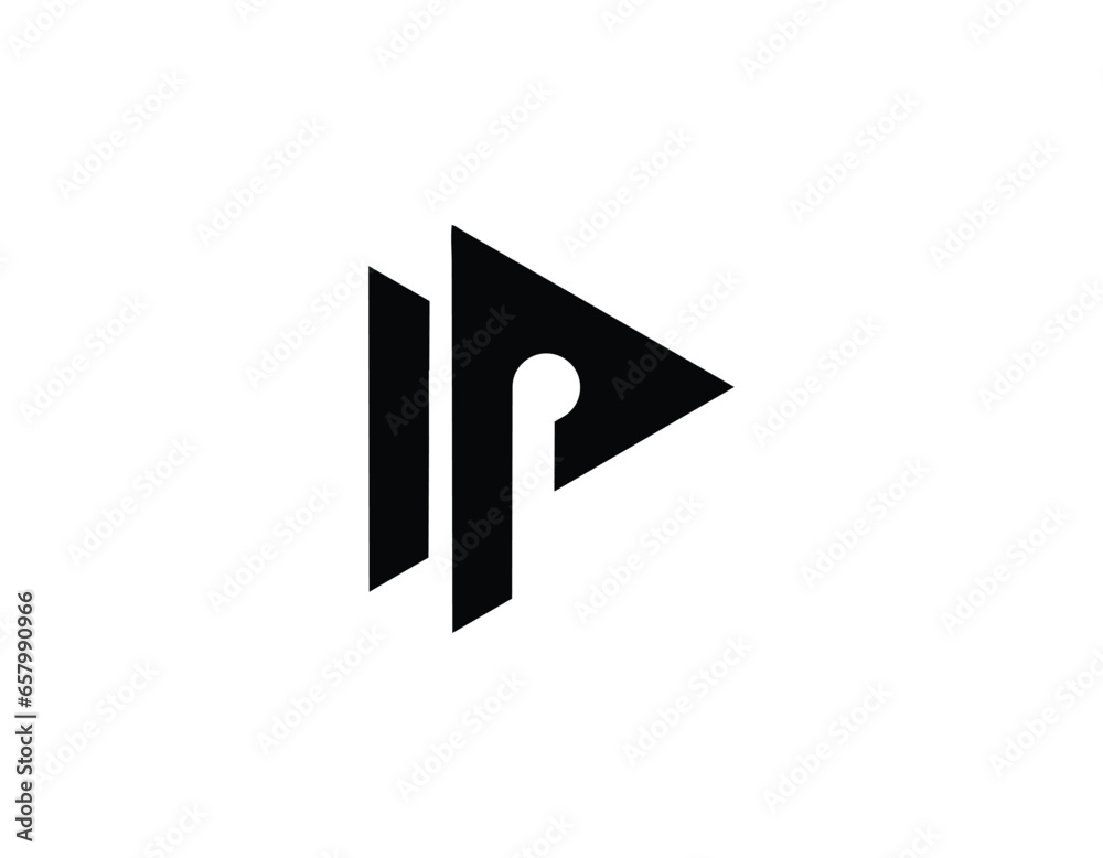 Illustration IP Letter Logo Design in Black Colors. Creative Modern Letters Vector Icon Logo Vector Illustration IP Letter Logo Design in Black Colors. Creative Modern Letters Vector Icon Logo Vector