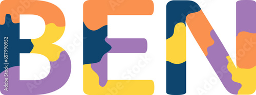 Ben Colorful 3d Abstract Text name