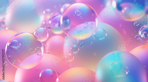 Iridescent Shiny Bubbles Background, Generative AI