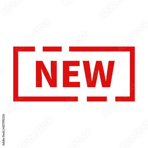 New Stamp Sign In Red Rectangle Shape For Information

