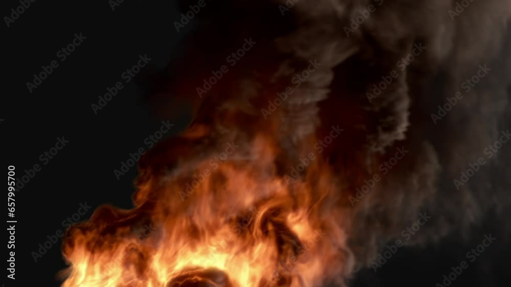 Fiery gasoline explosion overlay intense flames billowing smoke black backdrop VFX compositing animation motion graphics special effect action sequences disaster scene dramatic visual storytelling Fiery gasoline explosion overlay intense flames billowing smoke black backdrop VFX compositing animation motion graphics special effect action sequences disaster scene dramatic visual storytelling