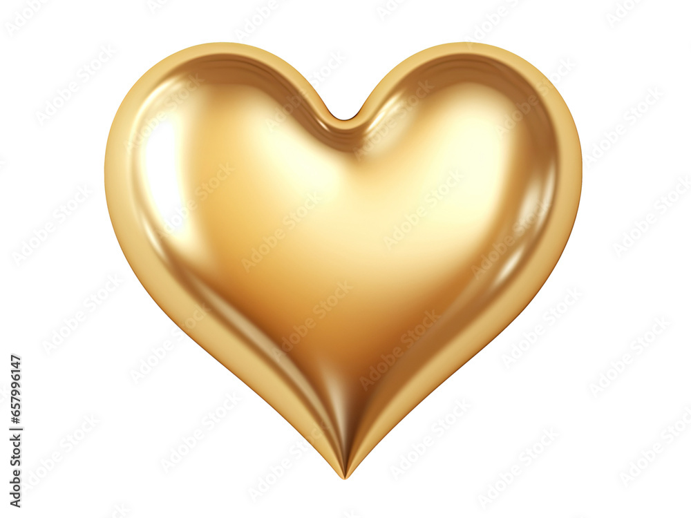Golden heart isolated on transparent background Golden heart isolated on transparent background