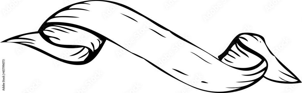 handsketched vector ribbon banner svg , minimalist style