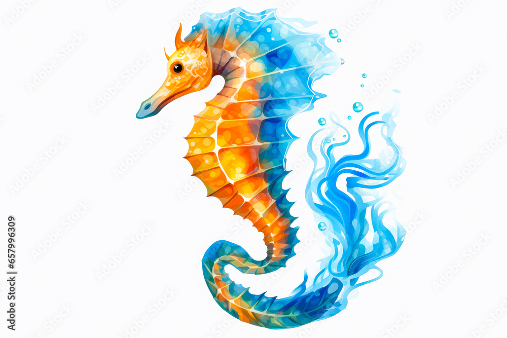 Seahorse isolated on white background. Clipping path included.