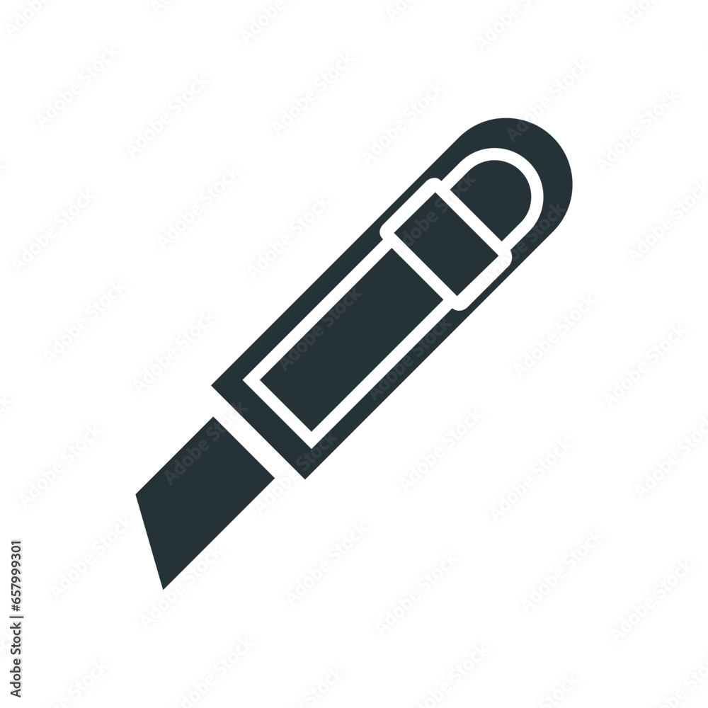 Cutter knife icon vector on trendy design