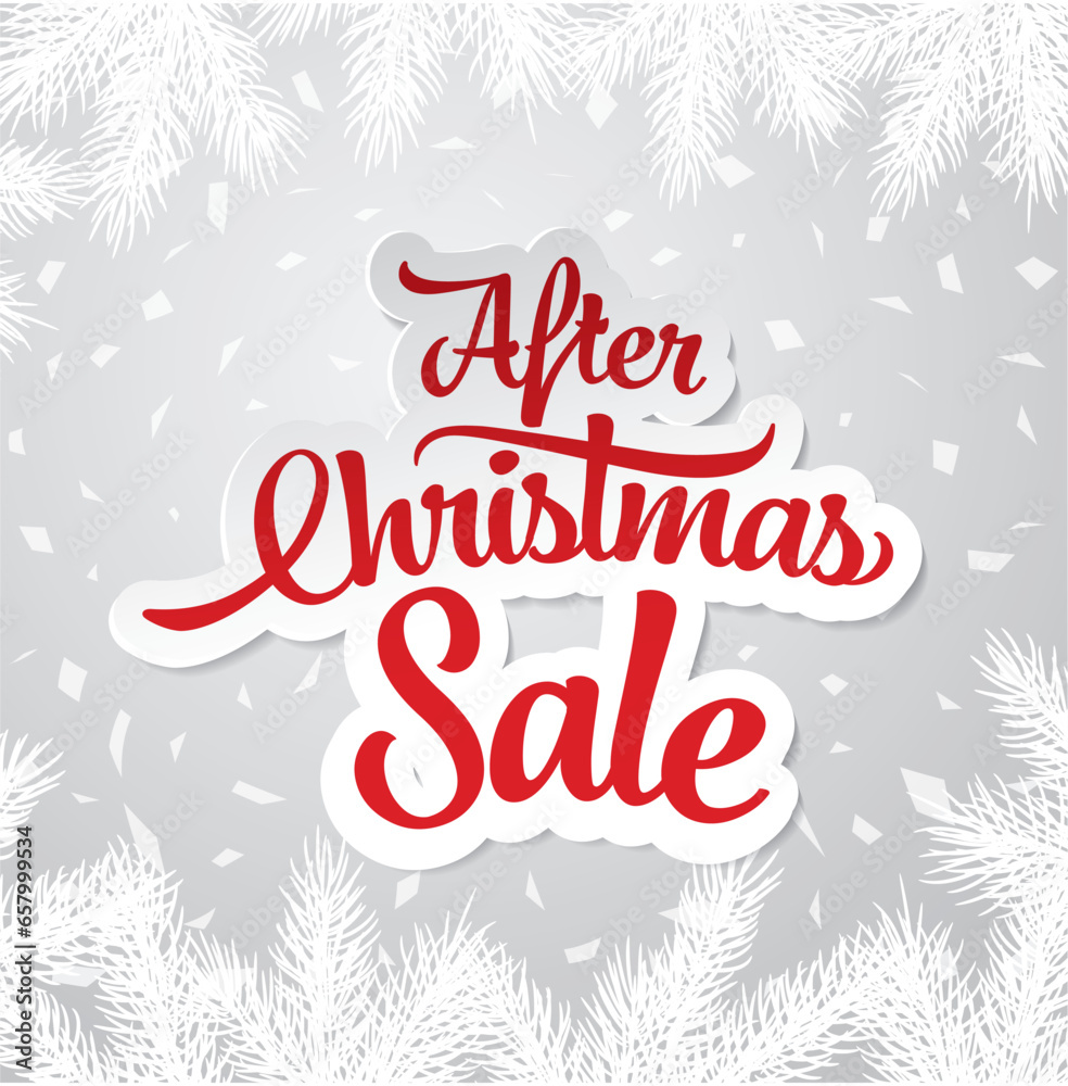 after christmas sale banner layout design, vector illustration