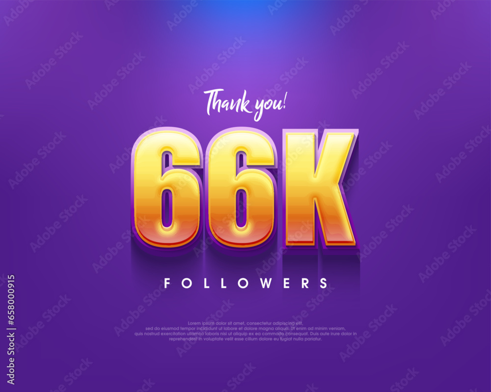 Simple and clean thank you design for 66k followers.