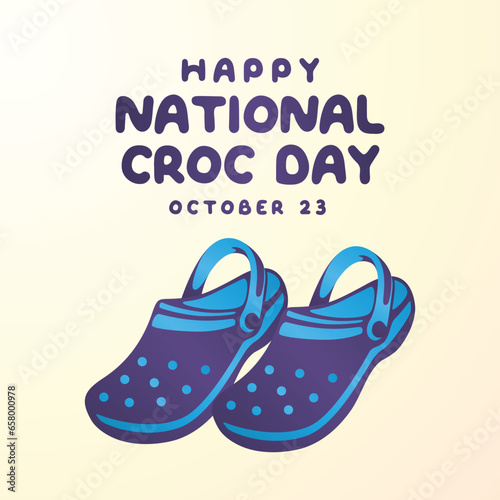 Flyers promoting National Croc Day or other events can utilize vector images concerning the holiday. design of a flyer, a celebration.