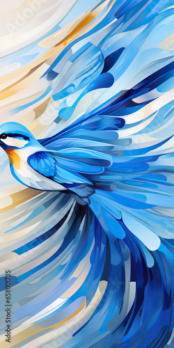 Blue Jay in Flight: A Digital Art Depiction,blue bird photo