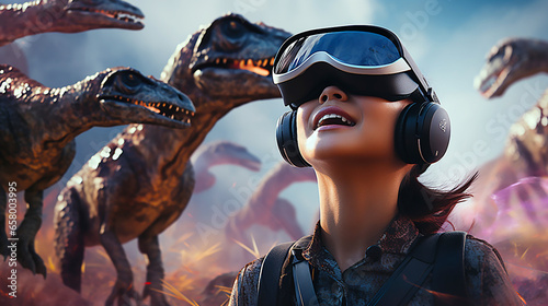 Girl sees powerful world of dinosaurs in VR © Doraway