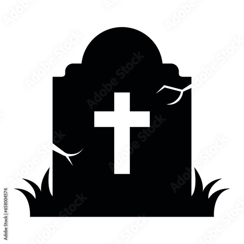 halloween silhouette tombstone