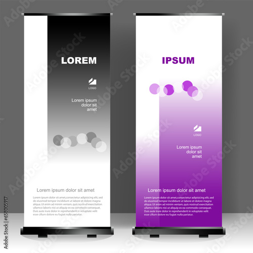 Business Roll up banner design template, for brochure, flyer, infographics. modern x-banner and flag-banner advertising. vector illustration	