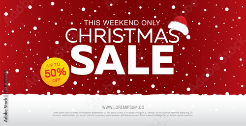 christmas sale banner layout design, vector illustration