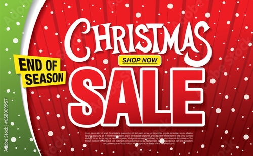 christmas sale banner layout design, vector illustration