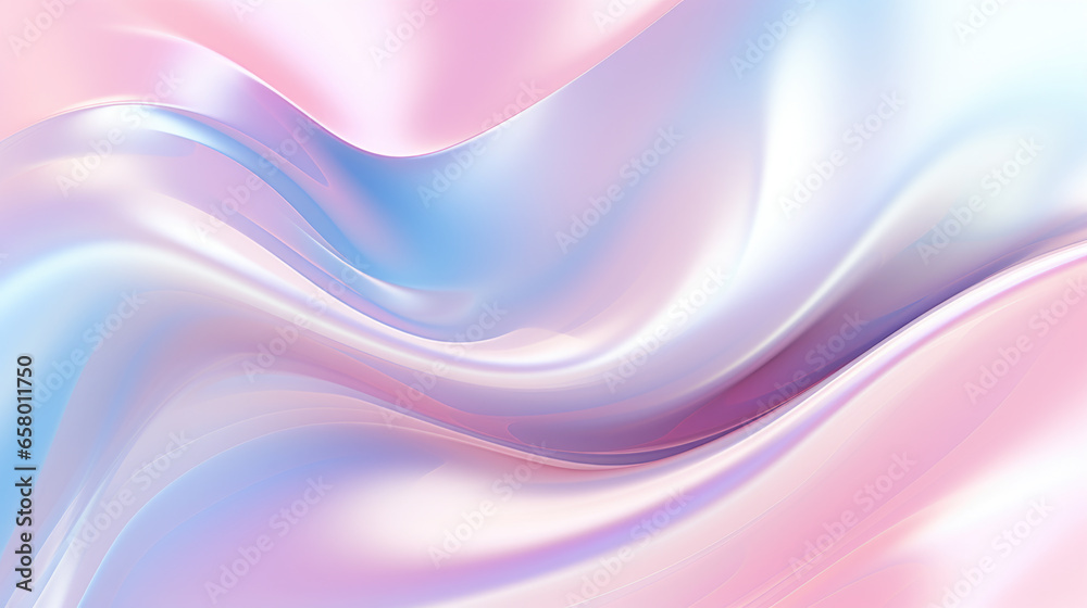 Fototapeta premium Pastel Wispy Smooth Liquid Wave Abstract Background, Generative AI
