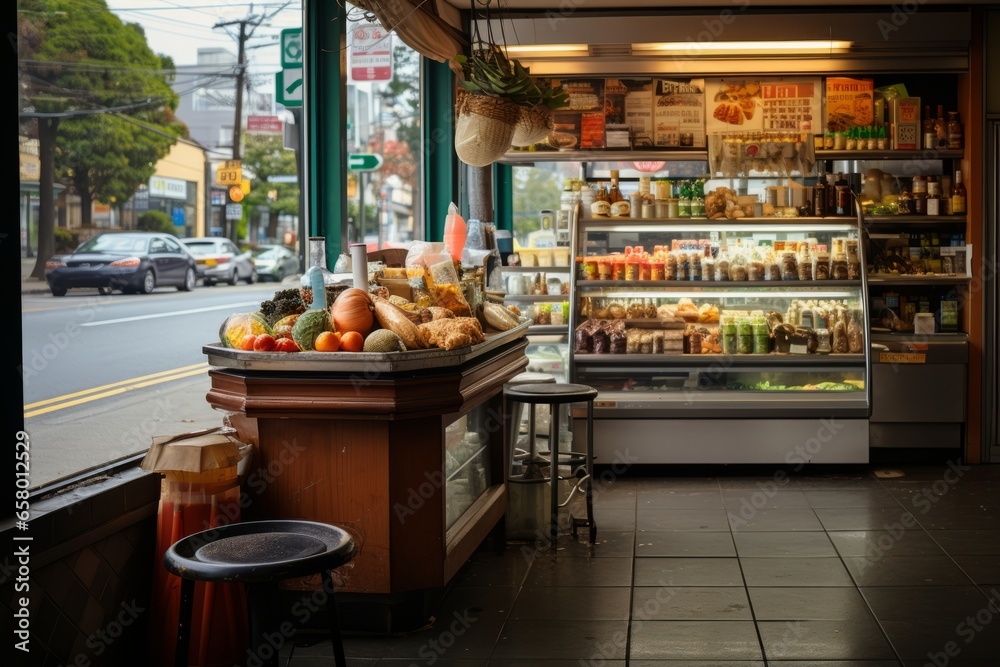 Convenience store's magazine and newspaper rack, Generative AI Stock ...