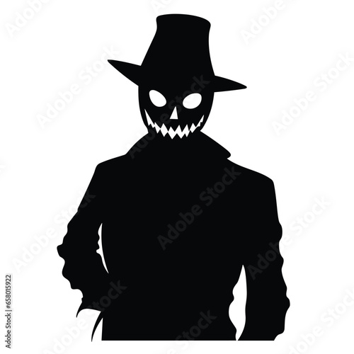 Silhouette of a Jack o Lantern Man