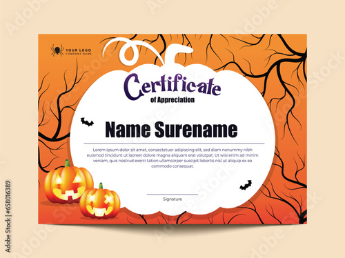 Halloween Pumpkin Certificate