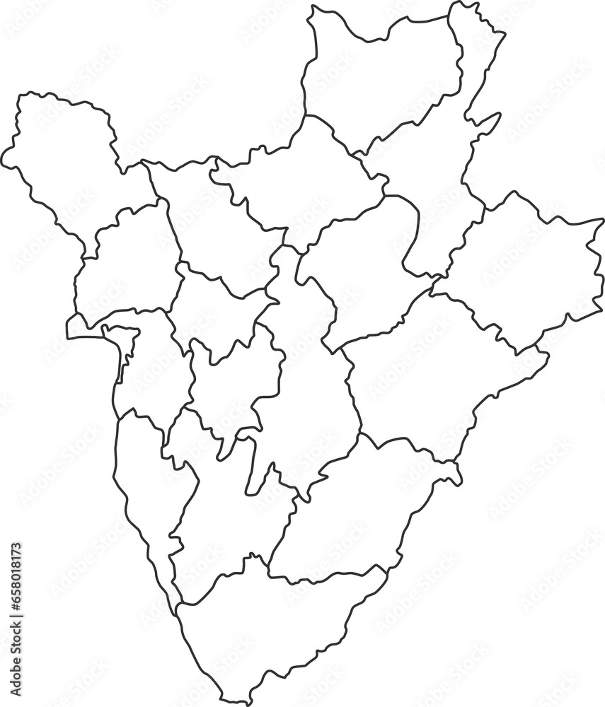 Obraz premium Map of Burundi with detailed country map, line map.