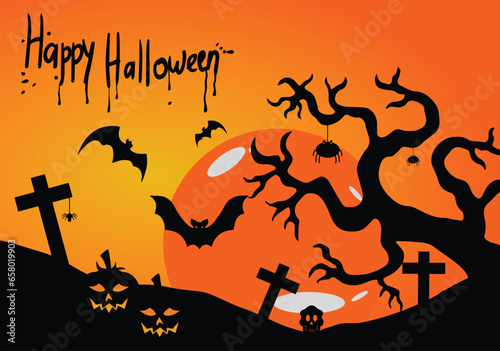 halloween background with pumpkin