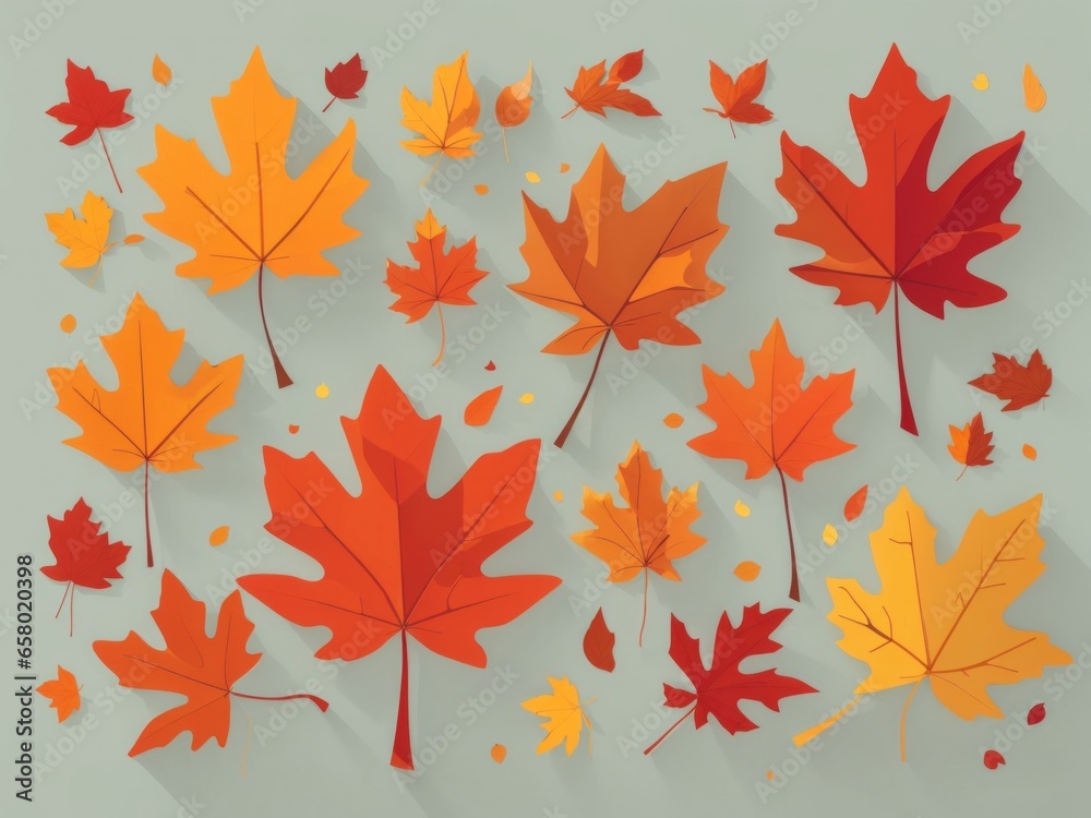 minimal flat vector illustration of Maple tree leaves in Autumn minimal flat vector illustration of Maple tree leaves in Autumn