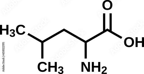 Amino acid leucine structural formula, vector illustration 