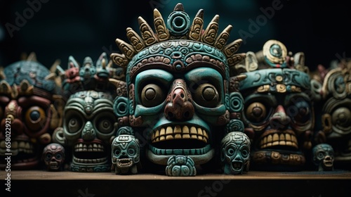 Aztec cult of death Tlaloc, Omeyocan, Mictlan, and Chichihuacuauhco photo