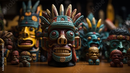 Aztec cult of death Tlaloc, Omeyocan, Mictlan, and Chichihuacuauhco © sirisakboakaew