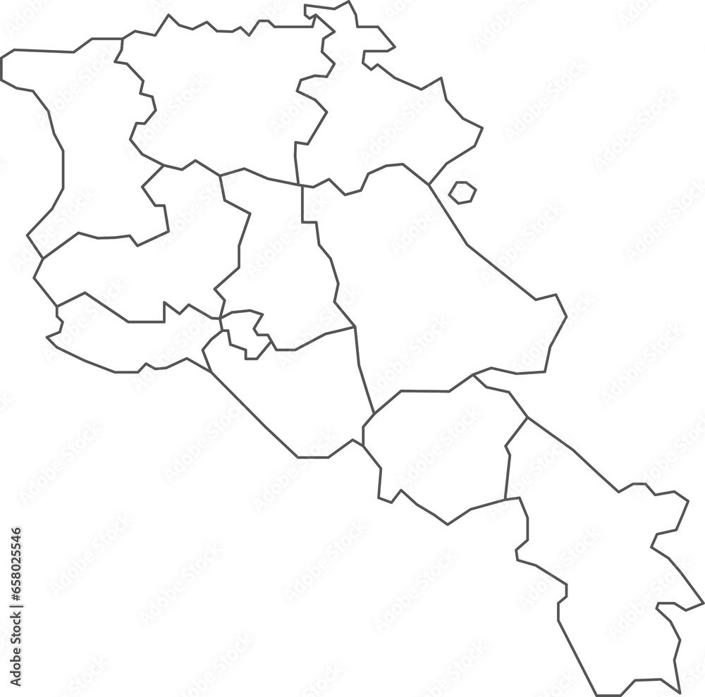 Map of Armenia with detailed country map, line map.