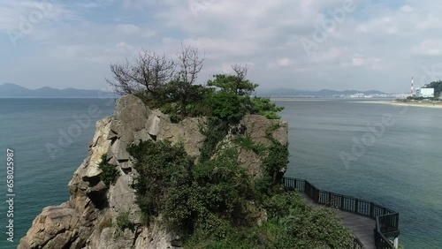 드론 Dadaepo Beach Aerial Footage: Coastal Beauty and Art in Busan 다대포 몰운대  photo