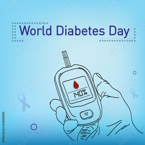 world diabetes day background vector art illustration typography