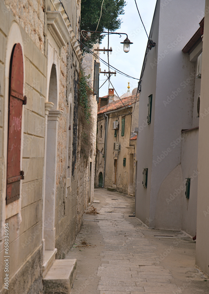 Narrow streets in historical Šibenik city
