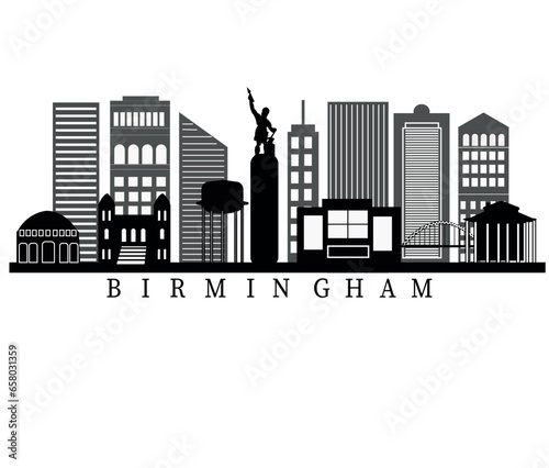 Birmingham Alabama city skyline vector