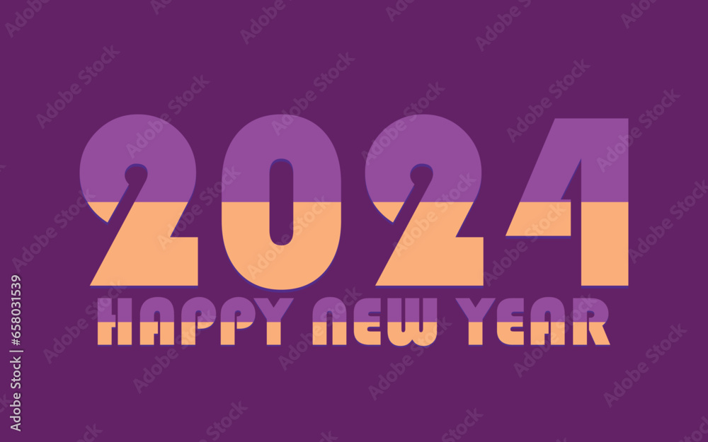 024 Happy new year banner design for new year celebration, promotion, party, invitation