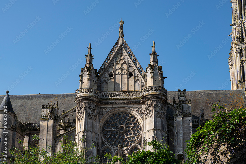 Exterior architecture of Senlis Cathedral in France
