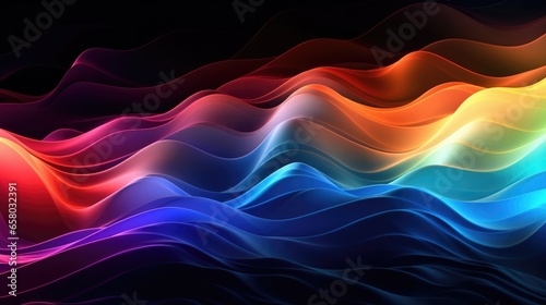 Abstract glowing waves background. Generative Ai