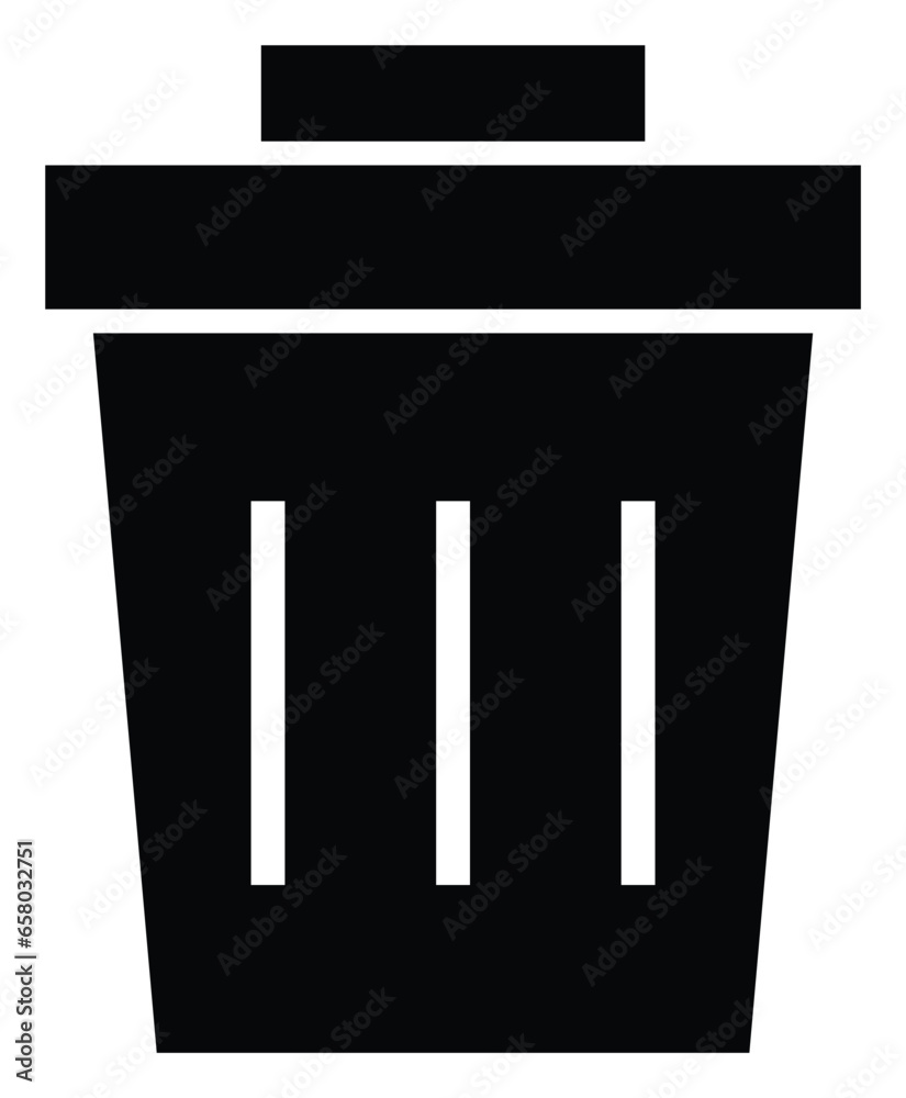 trash icon delete symbol, vector isolated on white background. design for apps, web and social media. trash icon delete symbol, vector isolated on white background. design for apps, web and social media.