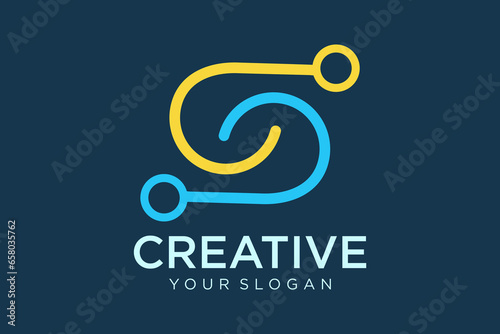 Infinity Letter S Logo Design Template. Vector logo design for business. S letter sign