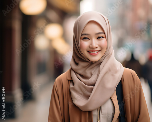 Beautiful asian muslim girl wearing hijab