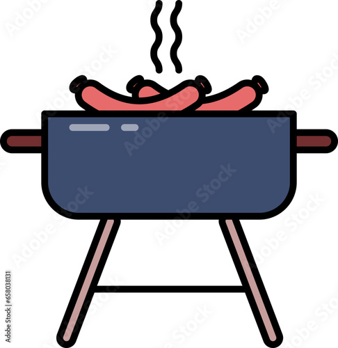 Outdoor grill line icon