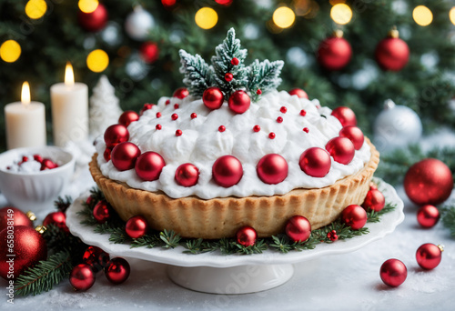 Glaze pie decorated Christm...
