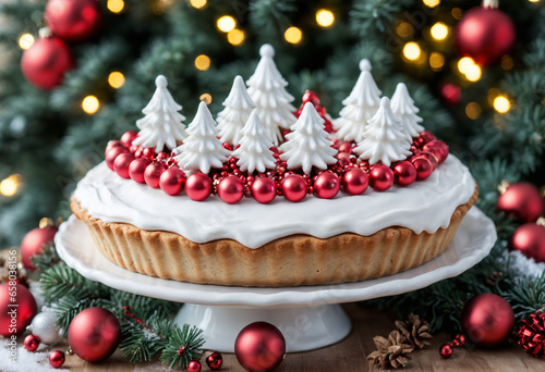 Glaze pie decorated Christm...