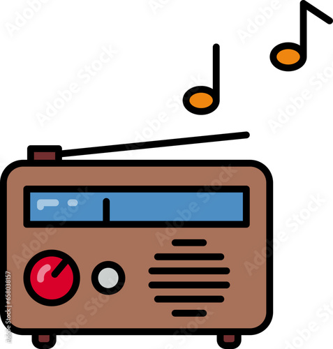 Radio music line icon