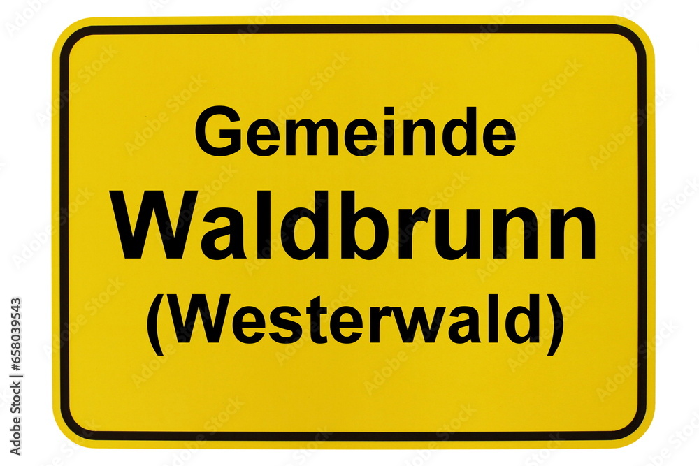 Illustration eines Ortsschildes der Gemeinde Waldbrunn (Westerwald) in Hessen
