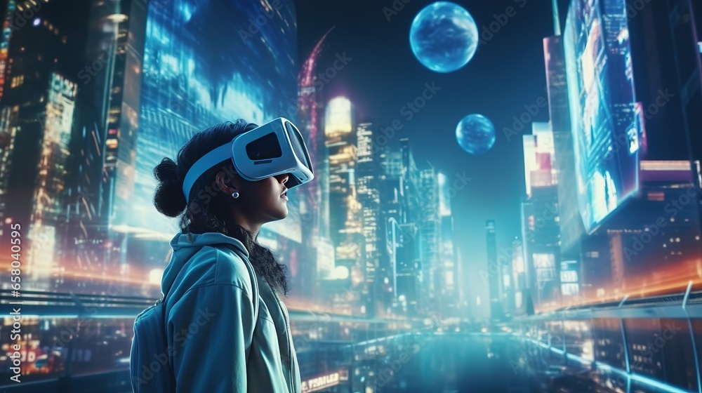 An Exhilarating Virtual Reality Landscape A High-Tech An Exhilarating Virtual Reality Landscape A High-Tech